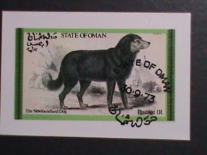 ​OMAN-1973 LOVELY BEAUTIFUL DOG  IMPERF CTO FANCY CANCEL S/S VERY FINE