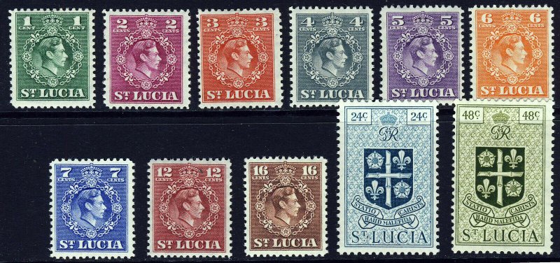 ST LUCIA King George VI 1949-50 Definitive Set to 48 Cents SG 146 to SG 156 MINT