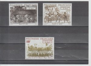 French Polynesia  Scott#  594-596  MNH  (1992 Traditional Dances)