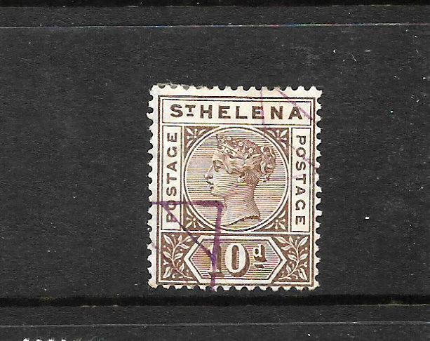 ST HELENA 1890 10d BROWN  QV FU SG 52