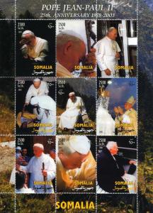 SOMALIA 2003 Pope John Paul II Sheet Perforated (9) mnh.vf