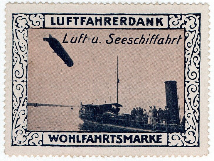 (I.B) Germany Cinderella : Pilot's Charity Stamp (Zeppelin)