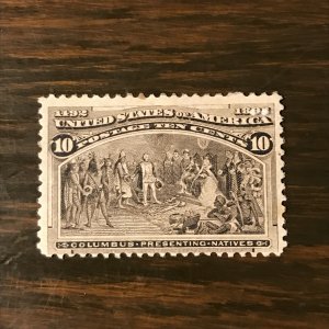 US SCOTT 237 -10¢ Columbian Exposition (1) -MNH, F - Dist Gum -2011 SSCV $325.00