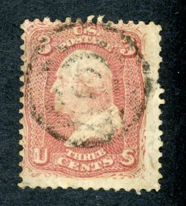 #65 – 1861-62 3c Washington, rose. Used. Fine