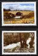 CYPRUS - 2001 - Europa, Water - Perf 2v Set - Mint Never Hinged