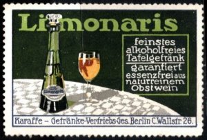 Vintage Germany Poster Stamp Limonaris Art The Finest Non-Alcoholic Table Drink