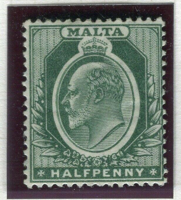 MALTA; 1903-04 early Ed VII issue fine Mint hinged Shade of 1/2d. value