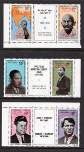 Cameroun 1968 Kennedy King Gandhi Moon Landing Overprint VF MNH (C111-16var)