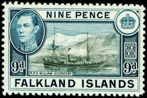 FALKLAND ISLANDS SG157, 9d black & grey-blue, VLH MINT. Cat £24. 