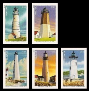 US 4791b-4795b New England Coastal Lighthouses imperf NDC set 5 MNH 2013