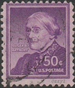 USA #1051a 1955 50c Susan B. Anthony USED-VG-NH.