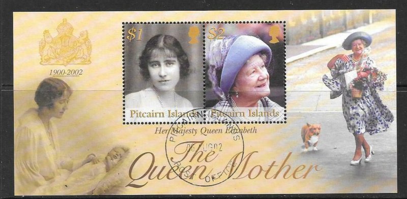 PITCAIRN ISLANDS SGMS627 2002 QUEEN ELIZABETH QUEEN MOTHER FINE USED 