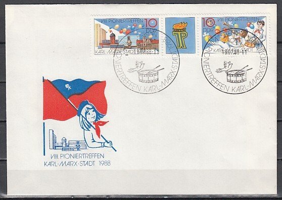 German Dem. Rep., Scott cat. 2688-2689. Pioneers/Scouts. First day covers.