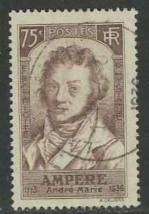 FRANCE 1936 Scientist Andre Marie Ampere Issue Sc 306 VFU