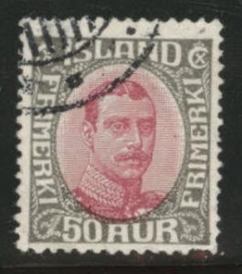 Iceland Scott 125 used 1920 50a stamp CV$14