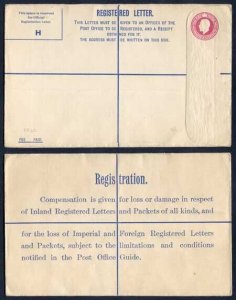 RP42 KGV 4 1/2d Registered Envelope size H Mint