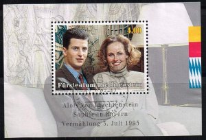 Liechtenstein 1993,Sc..#1005 used s./s. Prince Alois en Sophie- Wedding