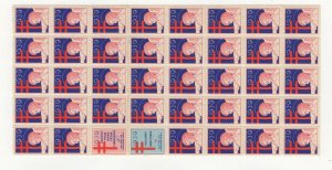 USA - Tuberculosis Christmas Seals 1939 Block of 40 Stamps - MNH OG