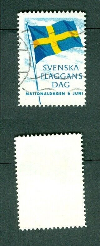 Sweden. Poster Stamp 1963. Cancel. National Day June 6. Swedish Flag.