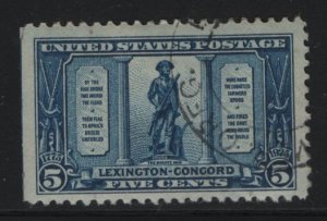 US  619 ,USED  MINUTE MAN, LEXINGTON CONCORD ISSUE  1925