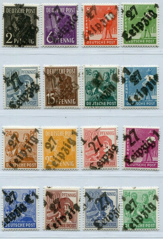 GERMANY SOVIET ZONE HOP BEZIRKSHANDSTEMPEL BEZIRK 27 166-181 V PERFECT MNH 119