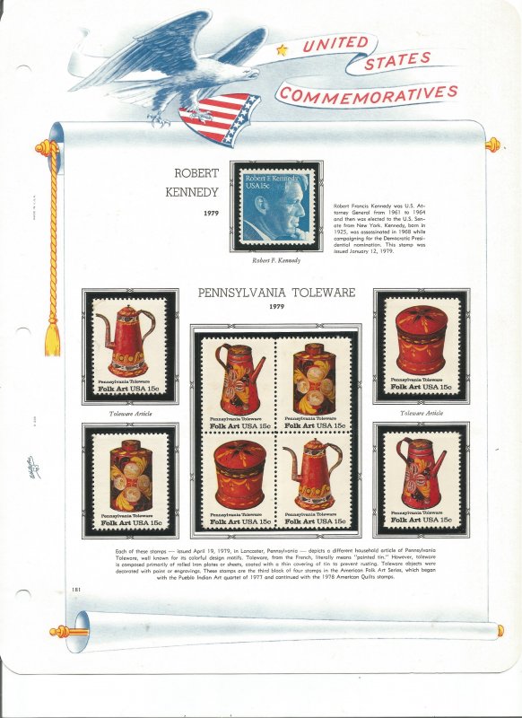 USA Postal Stamps MNH 1979 (15 stamps)