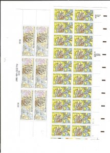 1988 NEW SWEDEN AIRMAIL (C117) CO-ISSUE W FINLAND (768) PLATE BLOCKS MNH