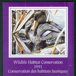 CANADA 1991 DUCK WILDLIFE CONSERV  #FWH7(VAN DAM) SHEET & FOLDER...$30.00