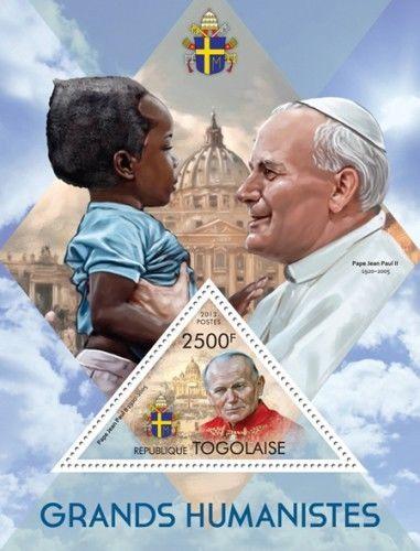 Religion Pope Benedict XVI John Paul II Teresa Gandhi Mandela Togo MNH stamp set