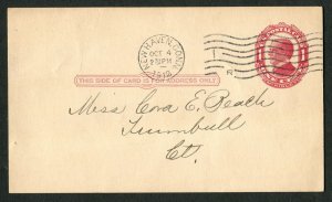 1912 US Postal Card New Haven to Trumbull CT Daughters of 1812 Meeting Notice 1c
