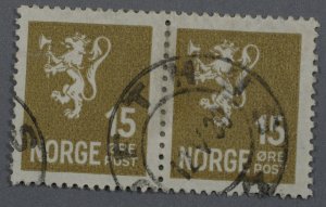 Norway #117 Used Pair XF Place Cancels Date Cancel 12 V 30 HRM
