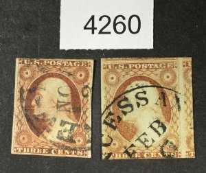 MOMEN: US STAMPS #11 C.D.S USED  LOT #4260