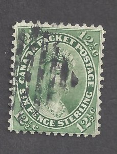 Canada # 18ii USED 1859 6 PENCE GREEN QUEEN VICTORIA BS27866