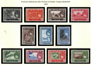 MALAYA- Kedah Scott 83-93 complete, MH* 1957 set, colorful, nicely centered.