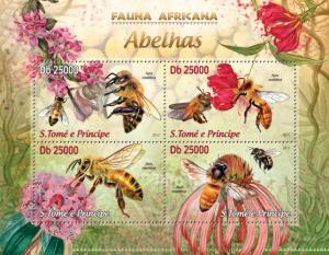 SAO TOME E PRINCIPE 2013 SHEET BEES INSECTS st13217a