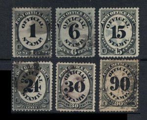 AFFORDABLE GENUINE SCOTT #O47 O50 O53 O54 O55 O56 USED SET OF 6 P.O.D. OFFICIALS