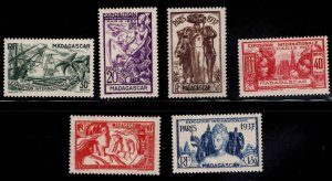 Madagascar Scott 191-196  1937 Exposition set MH*