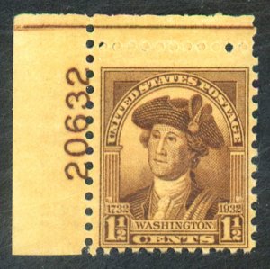 U.S. #706 MINT PL# SINGLE OG NH