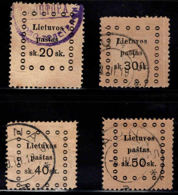 LITHUANIA Scott 22-25 Used 3rd Kaunas Issue 1919