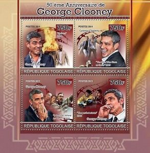 Togo - George Clooney - 4 Stamp  Sheet 20H-134