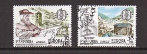 Andorra Spanish  #153-154  cancelled 1983  Europa  church and water mill