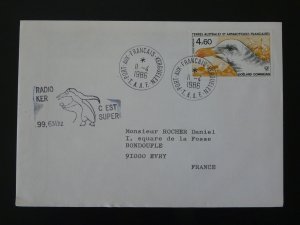 Radio Kerguelen postmark on cover TAAF FSAT 1986