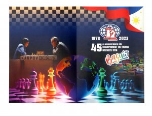 2023 CENTRAL AFRICAN REP. 45th anniversary of the 1978 World Chess Championship.