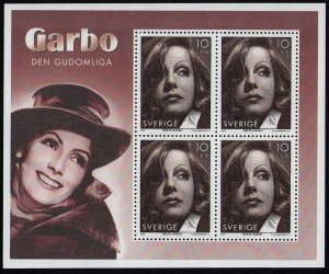 SS3 Sweden MNH S/S cinema movie star Greta Garbo 2005 Scott 2517d