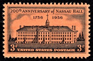 US 1083 MNH VF 3 Cent 200th Anniversary of Nassau Hall