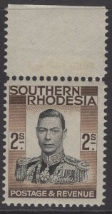 SOUTHERN RHODESIA SG50 1937 2/= BLACK & BROWN MNH