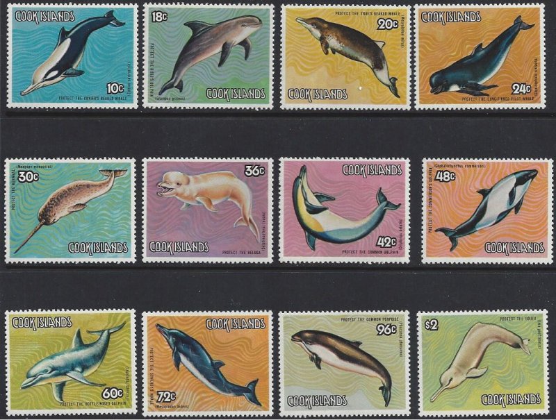 Cook Island #767-78 MNH set, Whales, save the whales campaign, issued 1984