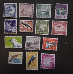 NAURU Scott 58-71 Stamp Set Lot MINT MH OG Unused T20572