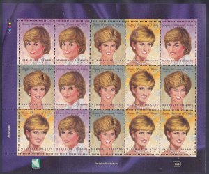 Marshall Islands 645 MNH 1997 Diana - Princess of Wales Mini Sheet of 15 VF