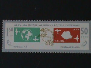 ​ROMANIA-1963-15TH  ANNIV:UNIVERSAL POSTAL UNION-  STAMP-MNH VF LAST ONE